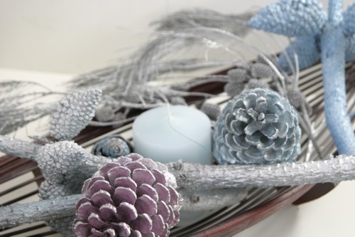 pine cones candles sydney australia in a basket